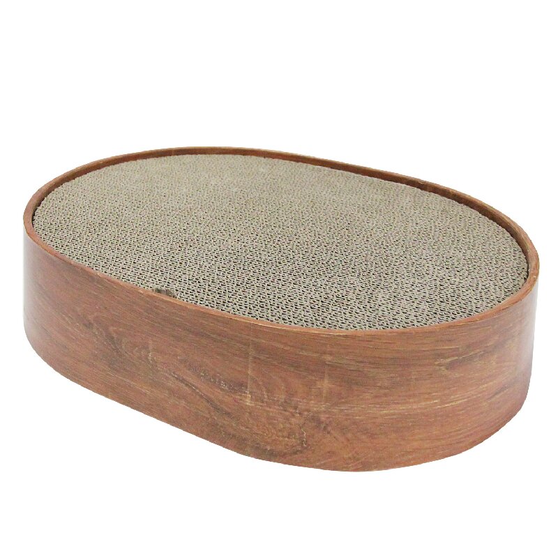 3-Layer Replaceable Pad Oval Corrugated Cat Scratcher 