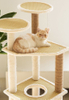 Extra Large 5-Tier Single Nest Rattan Cat Tree with Skylight, Sisal Posts & Bell Toy for Big Cats, 50KG Load-Bearing