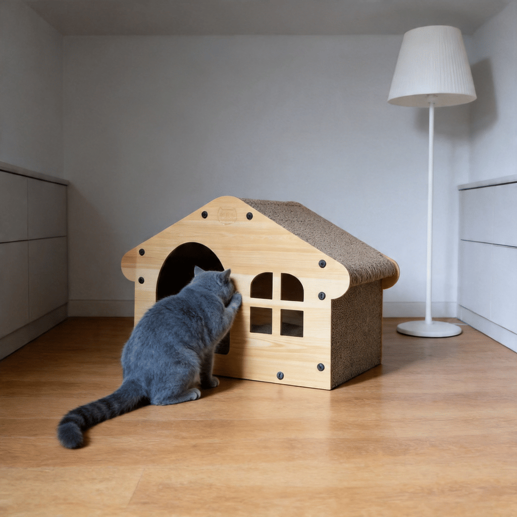 Paper Corrugated Cat House Bed With Scratching Function