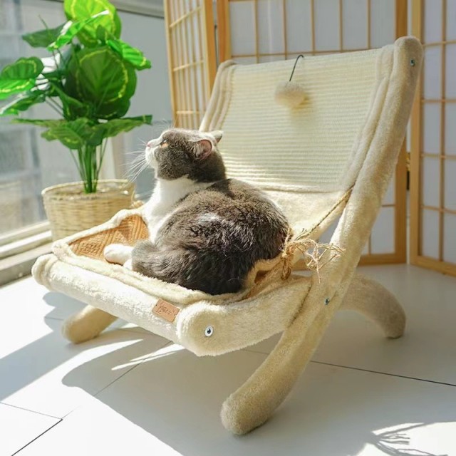 Creative Cat Lounger Tree with Scratching Posts and Plush Ball Toys