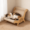 Wood Frame Sisal Cat Lounge Bed Ergonomic Scratcher Sofa